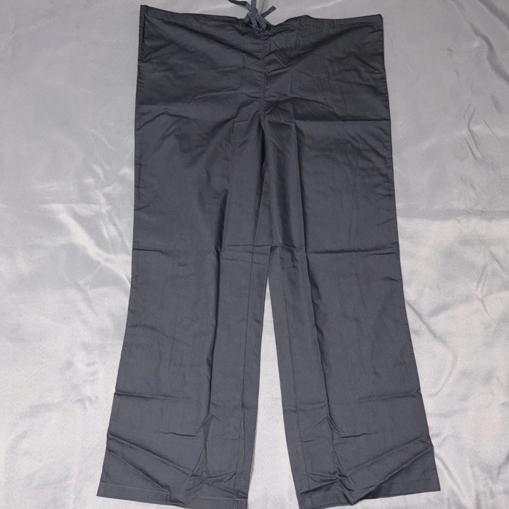 AllHeart Size XL-T Unisex Drawstring Scrub Pants Straight Leg Gray
